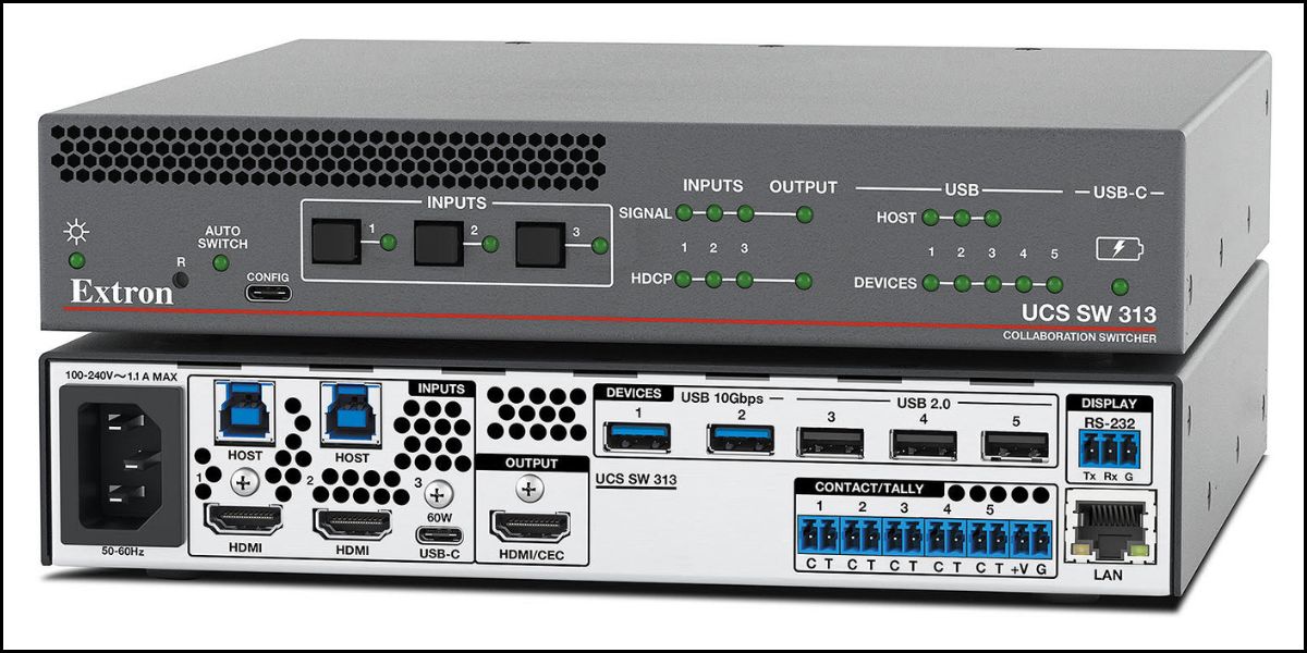 Extron Unveils UCS SW 313 for UCC Spaces, Featuring 4K/60 Switching and USB Breakaway