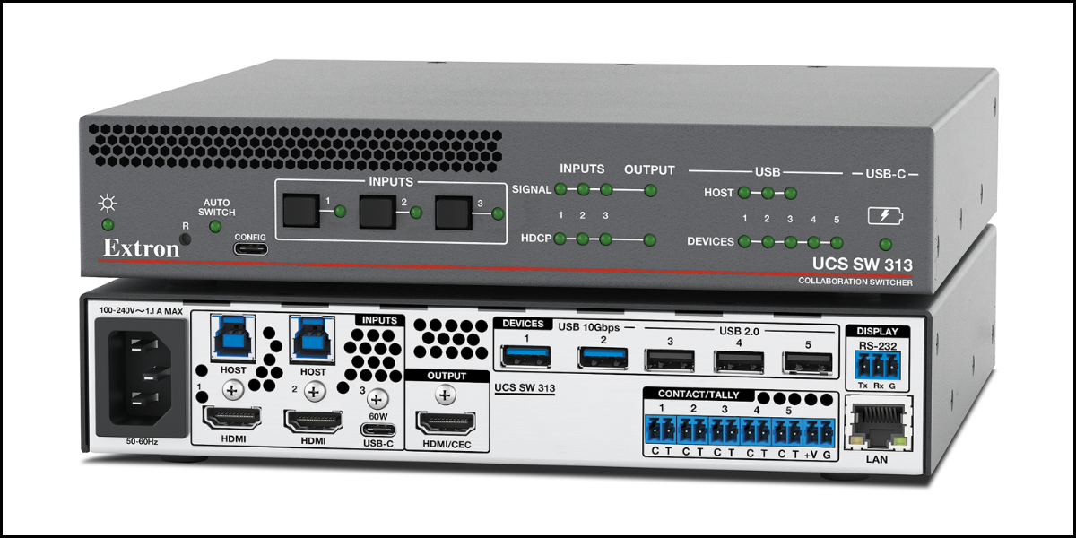 Extron Ships UCS SW 313 Presentation Switcher With USB-C, Dual HDMI Inputs