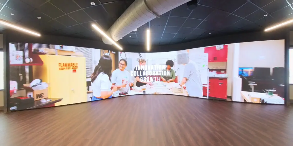 University of Alabama Installs Nanolumens Curved LED Video Wall in Innovation Hub