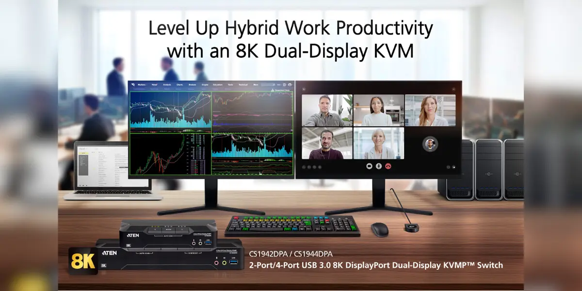 ATEN Launches 8K Dual-Display KVMP Switches for High-Resolution Multitasking