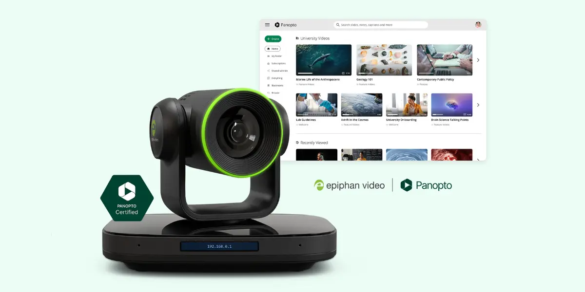 Panopto, Epiphan Video Launch First PTZ Camera Certified as Panopto Remote Recorder